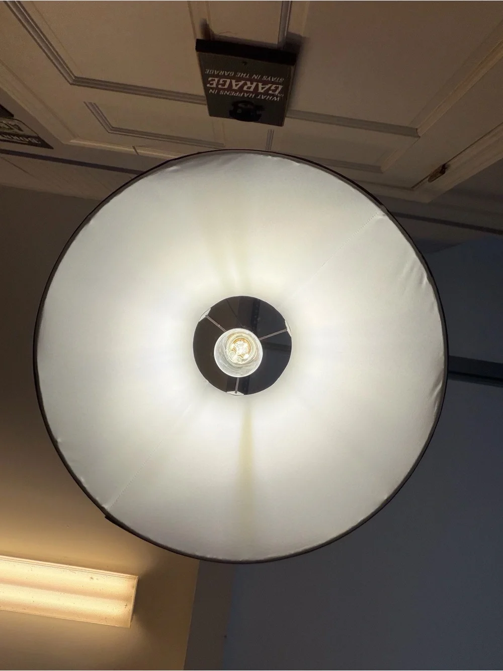 Vintage Red Fabric Bell Lamp Shade Plug-in Swag Light